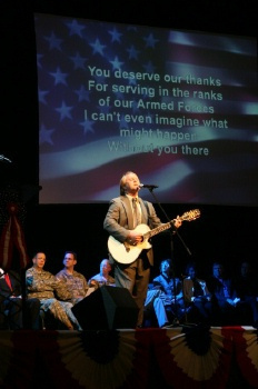 Joey Nicholson singing his song written for troops